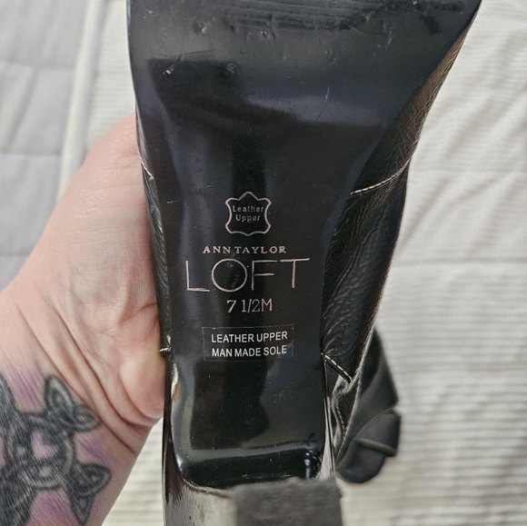 Ann Taylor LOFT Elegant Black Women's Slingback Heels Size 7 1/2 - Picture 4 of 6